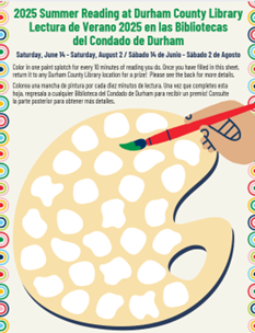 Preview image of the reading log, showing an illustrated paint palette covered in white splotches that are ready to be colored. A hand with a paintbrush hovers at the side of the palette.