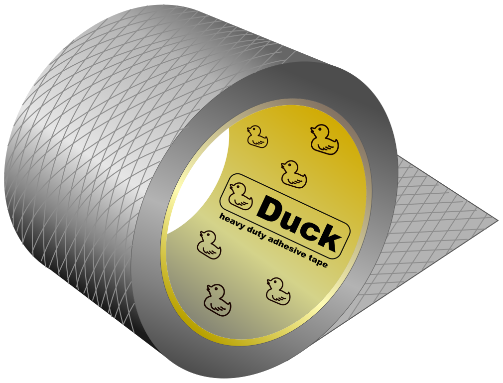 A roll of Duck-brand duct tape.