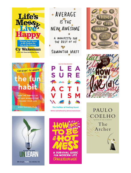 Covers of books, mostly adult nonfiction, about mental health.