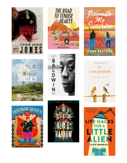 Grid of covers of books, fiction and nonfiction, that were noted for outstanding audiobook narration.