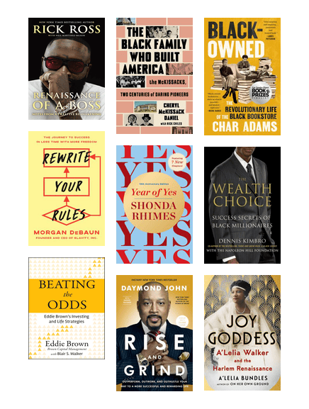 Covers of adult nonfiction books highlighting Black businesses.